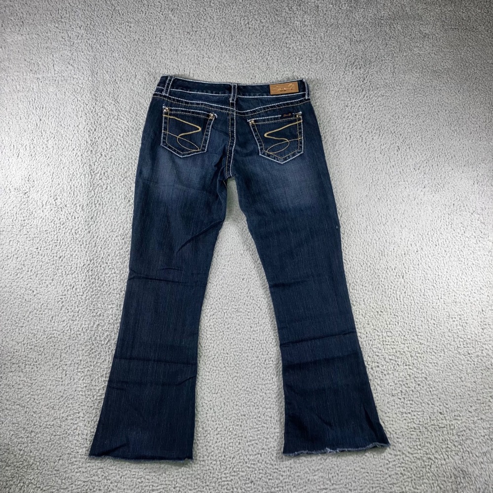 Seven 7 Bootcut Jeans Women 31 Low Rise Thick Stitch Western Festival Y2K Biker